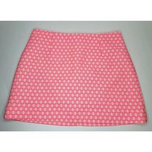 Lilly Pulitzer Skirt Size 2 Pink Knit Lined Geometric Jacquard Hotty Pink
